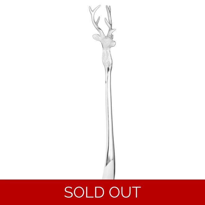 product Image for Silver Nickel Stag Head Detail Shoe Horn